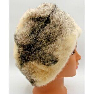 Vintage 1960s Union Made Womens Fur Winter Hat Warm Fashionable Unique